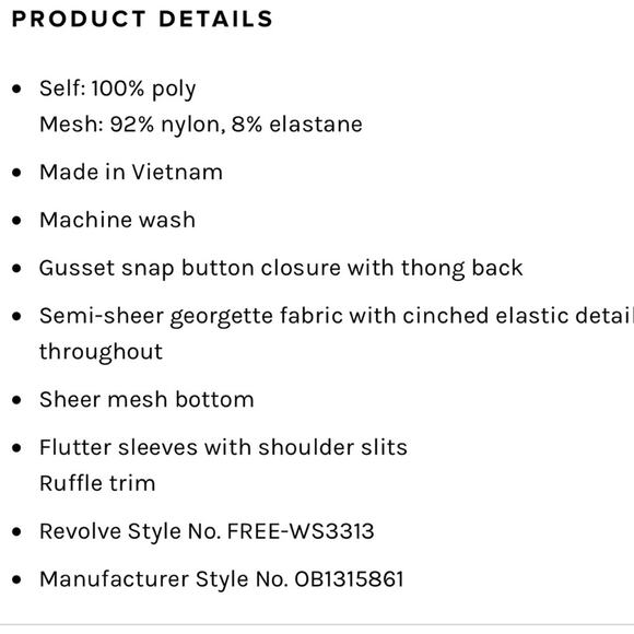 Free People Juliet Printed Bodysuit Twilight Combo size small - Picture 4 of 8